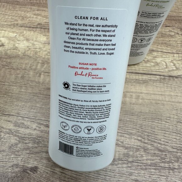 Lot Of 3 Raw Sugar BODY WASH Watermelon Mint, Cucumber + Green Tea  25 fl oz - Picture 6 of 7